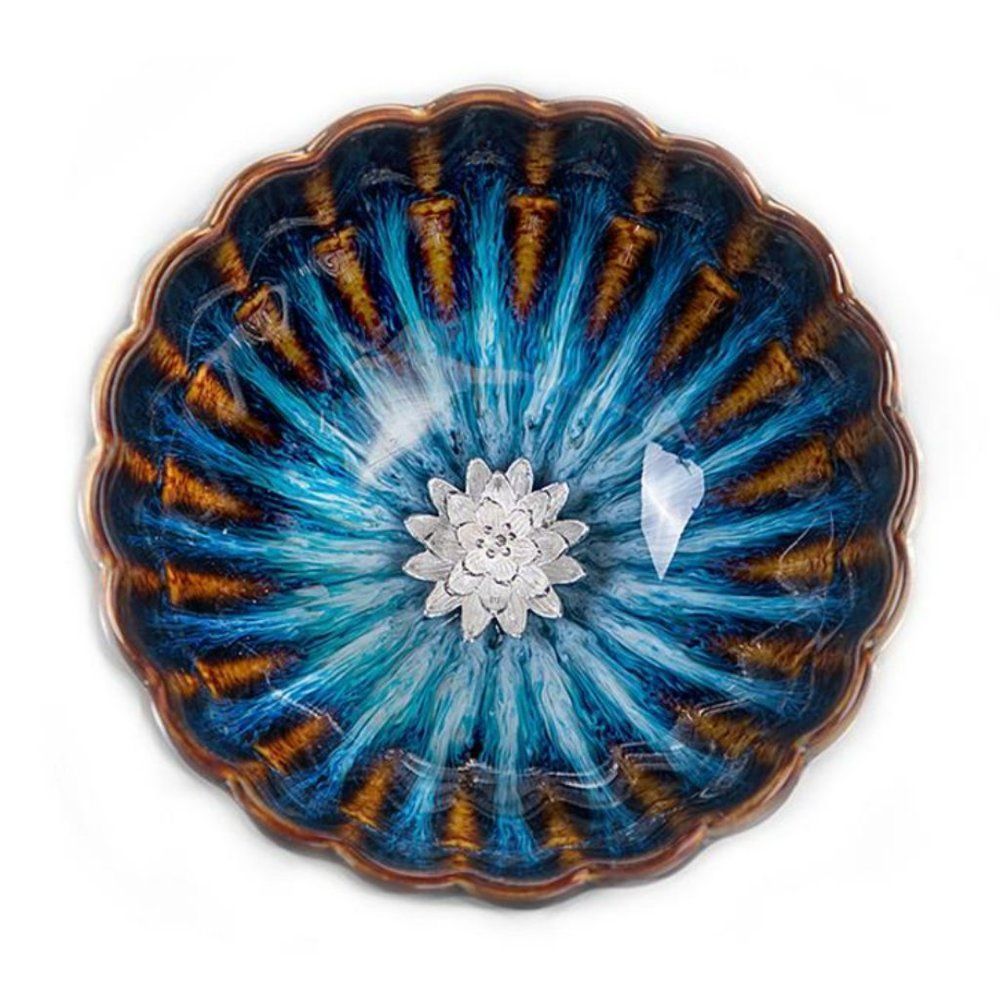 Golden Peacock Glazed Gradient Tea Cup